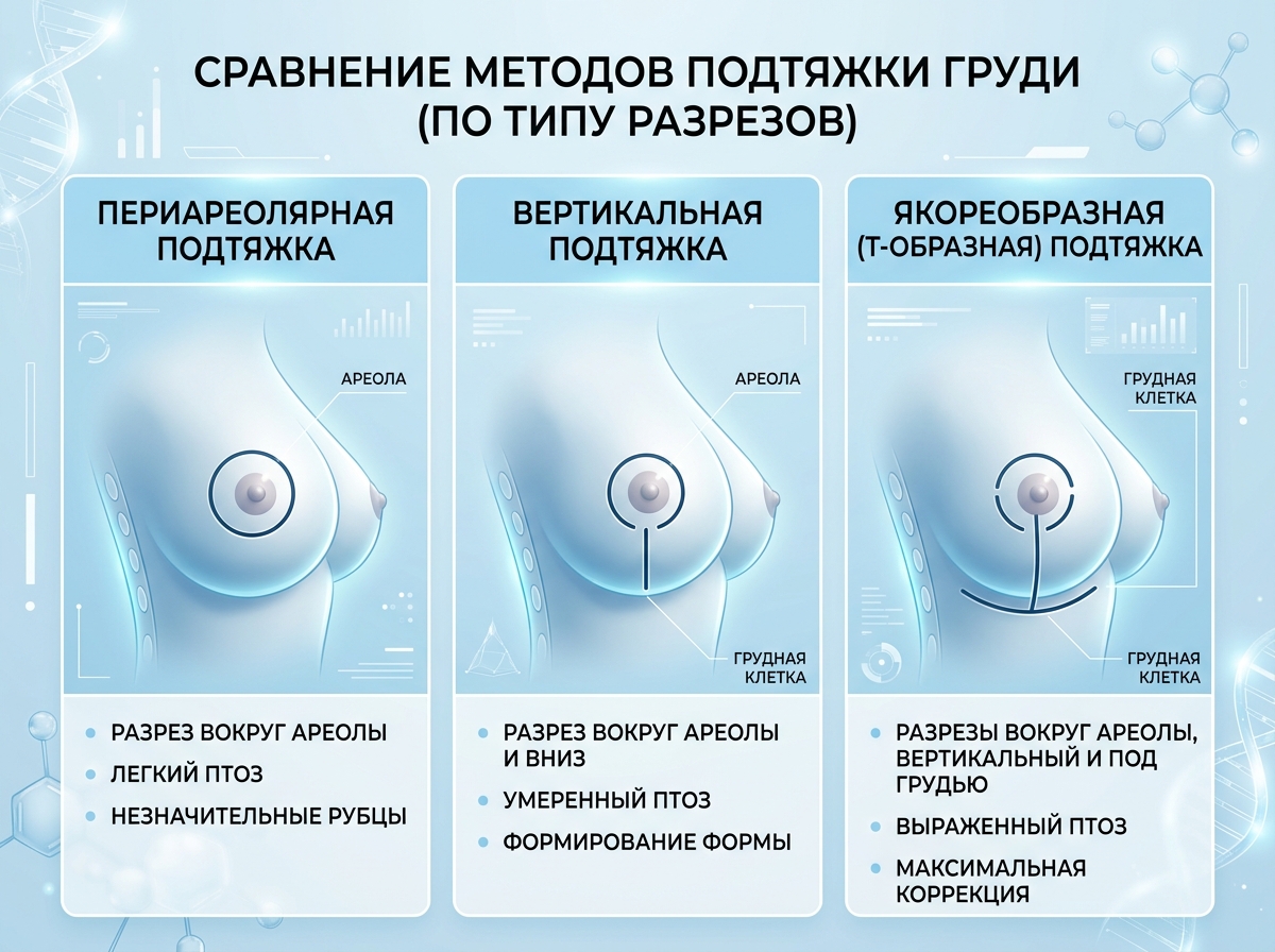 Техники подтяжки груди